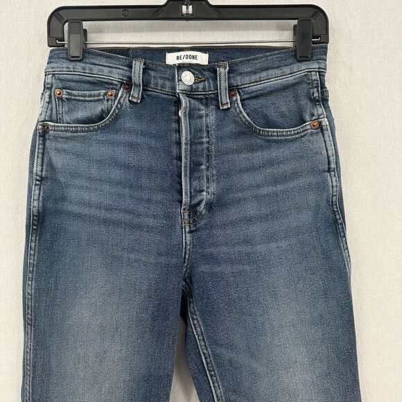 REDONE Jeans Womens 26 80s Slim Straight Blue Denim High Rise Button Fly 90s - Picture 3 of 14